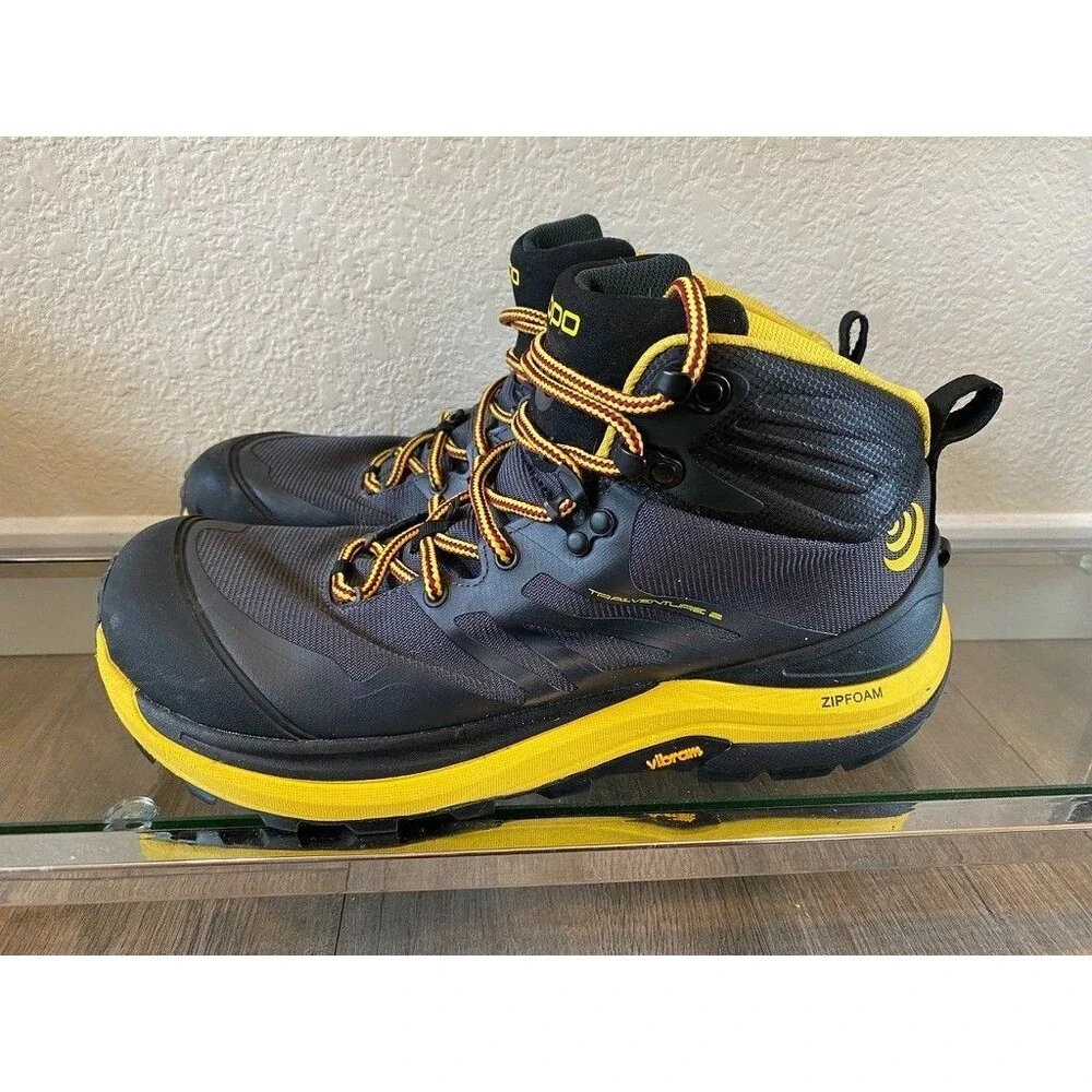 Topo Athletics Trailventure 2 Mens 10.5 Hiking Boot Charcoal/Mustard VIBRAM